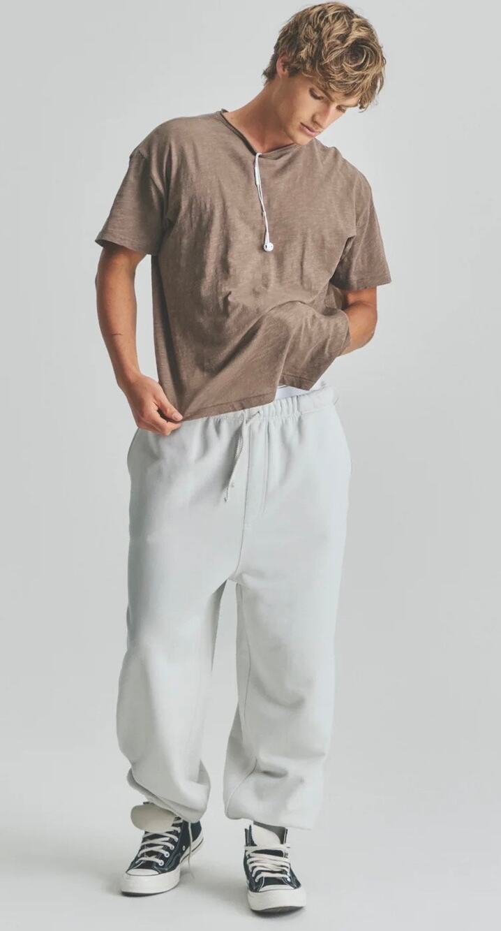 Elwood Core Sweatpants Joggers Organic Cotton Ivory Unisex Men Size Medium